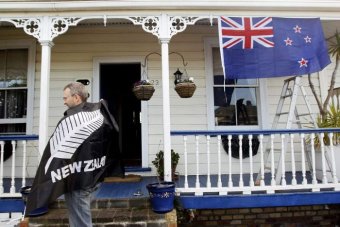 All Blacks' Silver Fern Flag and the New Zealand flag